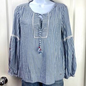 Tommy Hilfiger white blue stripes blouse